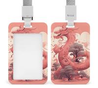 Porta badge con drago sull'albero, impermeabile, staccabile, con cordino, porta carte d'identità in plastica, per donne, uomini, infermiere, dottori, forniture per ufficio