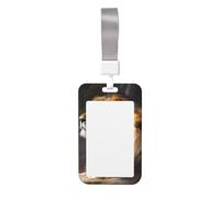 Porta badge con due leoni con cordino staccabile, in plastica rigida, impermeabile, porta badge da lavoro, per insegnanti, infermiere, dottori, ufficio