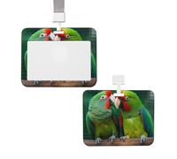 Porta badge con due pappagalli che si amano l'un l'altro con cordino staccabile, in plastica, impermeabile, per lavoro, ufficio, infermiera, dottore, insegnante