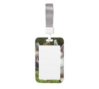 Porta badge con due piccoli conigli, con cordino staccabile, in plastica rigida, impermeabile, porta badge da lavoro, per insegnanti, infermiere, dottori, ufficio