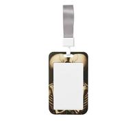 Porta badge con due teschi che si baciano con rosa, in plastica rigida, per infermieri e ufficio