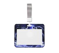 Porta badge con due tigri dagli occhi azzurri, in plastica rigida, per infermieri e ufficio