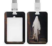 Porta badge con fantasma in cima alle scale, clip retrattile, porta carte di credito, nome, badge, per lavoro, ufficio, dottore, infermiere