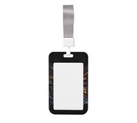 Porta badge con farfalla misteriosa. Porta badge scorrevole con cordino, custodia per carta d'identità stampata