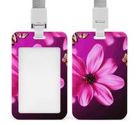 Porta badge con fiore colorato con cordino, cordino staccabile, custodia protettiva verticale per carta d'identità, porta badge multiuso per ufficio, insegnante, infermiera