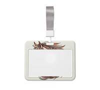 Porta badge con freccia di Cupido, cavallo innamorato, con cordino, targhetta identificativa, scorrevole, in plastica rigida, porta badge da lavoro, per insegnanti di ufficio, donne e uomini