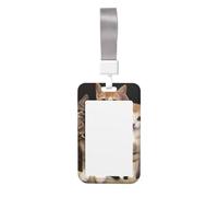 Porta badge con gattini e famiglia di gatti, con cordino staccabile, in plastica rigida, impermeabile, porta badge da lavoro, per insegnanti, infermiere, dottori, ufficio