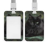 Porta badge con gatto sdraiato sulla coperta, porta badge con cordino staccabile, design impermeabile per ufficio, posto di lavoro