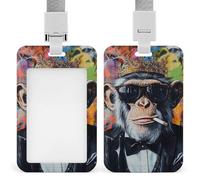 Porta badge con gorilla fumante con cordino, porta badge per infermiere, insegnanti, ufficiali
