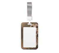 Porta badge con gufo in piedi sull'albero stampato per carta d'identità, porta badge con cordino per impiegati in ufficio