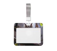 Porta badge con gufo su un ramo, impermeabile, con finestra trasparente per documenti, per donne, uomini, personale in ufficio, insegnanti, infermieri