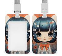 Porta badge con immagini anime, porta badge con cordino staccabile, design impermeabile per ufficio, posto di lavoro