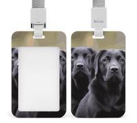 Porta badge con labrador retriever con cordino, cordino staccabile, protezione verticale per carte d'identità, porta badge multiuso, per ufficio, insegnante, infermiera