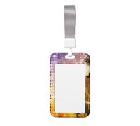 Porta badge con laccetto, per pianoforte, violino, note musicali, note, stampa, per ufficio, scuola, infermiere