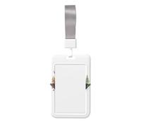 Porta badge con lupi e renne. Porta badge scorrevole con cordino, custodia per carta d'identità stampata