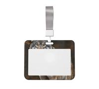 Porta badge con lupo selvatico grigio con cordino staccabile, in plastica, impermeabile, per lavoro, ufficio, infermiera, dottore, insegnante