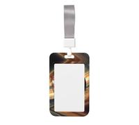 Porta badge con motivo paesaggio di Giove. Porta badge scorrevole con cordino, custodia per carta d'identità stampata