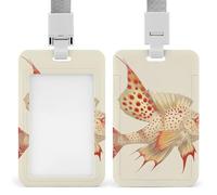 Porta badge con motivo pesce rosso maculato con clip per badge con cordino verticale per lavoro, ufficio, infermiera, insegnante di medicina, donne