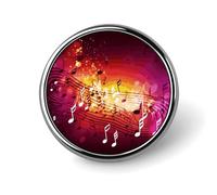 Porta badge con note musicali, distintivo rotondo personalizzato con immagine, spilla in lega di alluminio, spilla squisita, spille con bottoni alla moda, spille decorative per vestiti
