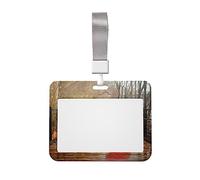 Porta badge con ombrello rosso stampato con cordino, clip per proteggere i documenti d'identità, per infermiere, dottori, insegnanti