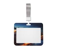 Porta badge con paesaggio di New York City con cordino orizzontale in plastica con finestra trasparente, protezione impermeabile per carte d'identità, custodia per badge da lavoro, per infermieri
