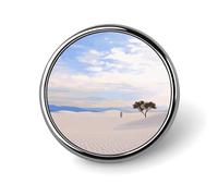 Porta badge con paesaggio romantico di sabbia bianca, distintivo rotondo personalizzato con immagine, spilla con bottone in lega di alluminio, spilla squisita, spille con bottone alla moda, spille dec