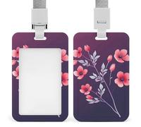 Porta badge con ramo di fiori sfumati con cordino impermeabile porta carte d'identità per lavoro, ufficio, insegnante, infermiera