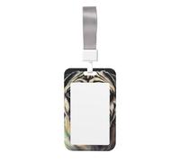 Porta badge con ritratto di carlino con cordino staccabile, in plastica rigida, impermeabile, porta badge da lavoro, per insegnanti, infermiere, dottori, ufficio