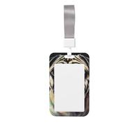 Porta badge con ritratto di carlino con cordino verticale in plastica rigida con finestra trasparente, custodia impermeabile per badge da lavoro alla moda, per donne e uomini