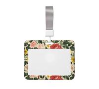 Porta badge con rosa, impermeabile, per chiavi e carte d'identità, con finestra trasparente per documenti, per donne, uomini, personale in ufficio, insegnanti, infermieri