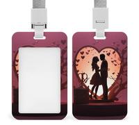 Porta badge con sagoma che si bacia, con clip per badge con cordino verticale, per lavoro, ufficio, infermiera, insegnante di medicina, donne