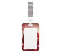 Porta badge con scritta "Happy Valentine's Day", con cordino staccabile, in plastica rigida, impermeabile, porta badge da lavoro, per insegnanti, infermiere, dottori, ufficio