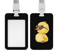 Porta badge con scritta "Little Duck with Glasses Funny ID Badge Holder with Lanyard for Teacher Nurses Doctor