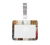 Porta badge con scritta "London Impression", impermeabile, con finestrella trasparente, per donne, uomini, personale in ufficio, insegnanti, infermieri