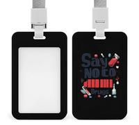 Porta badge con scritta "Say No to Drugs", con cordino, per insegnanti, infermieri, dottori