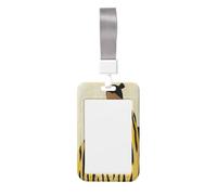 Porta badge con scritta "Woman sitting on a Couch Abstract Sliding Id Badge Holder Hard Plastic Work Card Case Name Tag Protector for Nurses Office