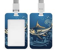 Porta badge con simbolo Marlin, impermeabile, staccabile, con cordino, porta carte d'identità in plastica, per donne, uomini, infermiere, dottori, forniture per ufficio