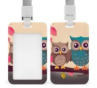 Porta badge con simpatico gufo, con cordino staccabile, design impermeabile, per ufficio, posto di lavoro