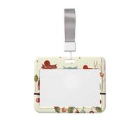 Porta badge con simpatico gufo natalizio su un ramo, impermeabile, con finestra trasparente per documenti, per donne, uomini, personale in ufficio, insegnanti, infermieri