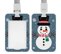 Porta badge con simpatico pupazzo di neve con cordino, cordino staccabile, protezione verticale per carte d'identità, porta badge multiuso per ufficio, insegnanti, infermieri