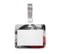 Porta badge con stampa a rosa rossa con cordino, clip per proteggere i documenti d'identità, per infermiere, dottori, insegnanti