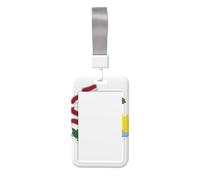 Porta badge con stampa bandiera dello stato dell'Illinois, design con copertina scorrevole su entrambi i lati, in grado di scansionare la pellicola trasparente