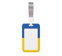 Porta badge con stampa bandiera dell'Ucraina con moschettone e cordino staccabile per lavoratori infermieri