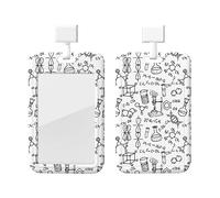 Porta badge con stampa chimica, con cordino, protezione verticale per carte d'identità, porta badge con finestra trasparente, porta badge per infermieri, medici, forniture per ufficio