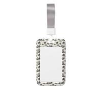 Porta badge con stampa di barche e paesaggi hawaiani, con cordino, in plastica rigida, verticale, per tessere identificative.