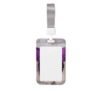 Porta badge con stampa di farfalle viola con moschettone e cordino staccabile per lavoratori e infermieri
