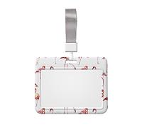 Porta badge con stampa di fenicottero dipinto con cordino, clip per proteggere i documenti d'identità, per infermiere, dottori, insegnanti