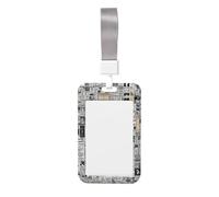 Porta badge con stampa di giornali con tracolla verticale impermeabile porta carte di nome per ufficio scuola