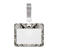 Porta badge con stampa di gufi e uccelli, leggero, trasparente, impermeabile, per ufficio, ospedale, conferenze