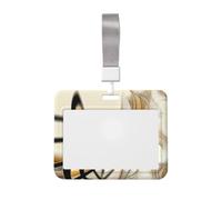 Porta badge con stampa di note musicali, trasparente, impermeabile, accesso quotidiano in ufficio e conferenze